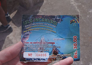 インカ・ワシ島の入園チケット