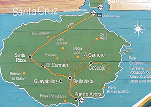 サンタ・クルス島の地図